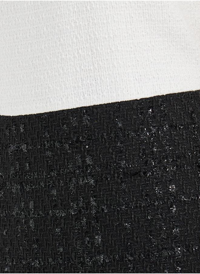 Styli Color Block Tweed Shift Knee Length Dress  - Image 3