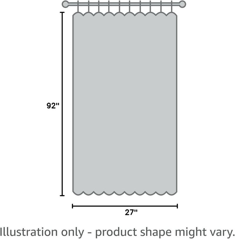 eclipse Solid Minimalist Blackout Thermal Liner for Window Curtains with Drapery Hooks (Double Panel), 27" x 92", White - Image 5