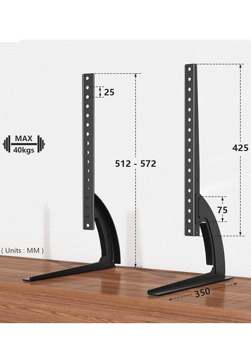 Gulf Trend قاعدة تلفزيون عالمية مع أرجل تلفزيون قابلة لتعديل الارتفاع تناسب معظم تلفزيونات LCD LED المسطحة من 32 إلى 55 بوصة، أرجل تلفزيون على الطاولة مع قاعدة بيدستال، أقصى VESA حتى 800x400 مم - Image 5
