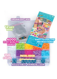 Rainbow Loom ® Combo Set, Features 4000+ Colorful Rubber Bands, 2 Step-By-Step Bracelet Instructions, Organizer Case, Great Gift For Kids 7+ To Promote Fine Motor Skills  - Image 3