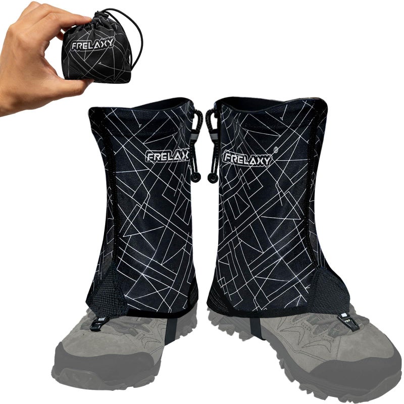 Frelaxy Ultralight Trail Gaiters for Hiking & Running â€“ Breathable, Wear-Resistant Low Shoe Gaiters, Protect Feet from Rocks, Mud, Dust & Debris (Black) - Image 1