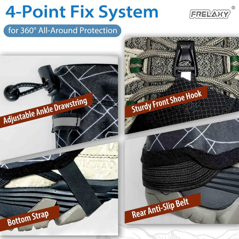 Frelaxy Ultralight Trail Gaiters for Hiking & Running â€“ Breathable, Wear-Resistant Low Shoe Gaiters, Protect Feet from Rocks, Mud, Dust & Debris (Black) - Image 5