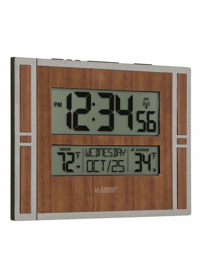 La Crosse Technology BBB86088 Atomic Digital Wall Clock with Indoor & Outdoor Temperature - Image 3