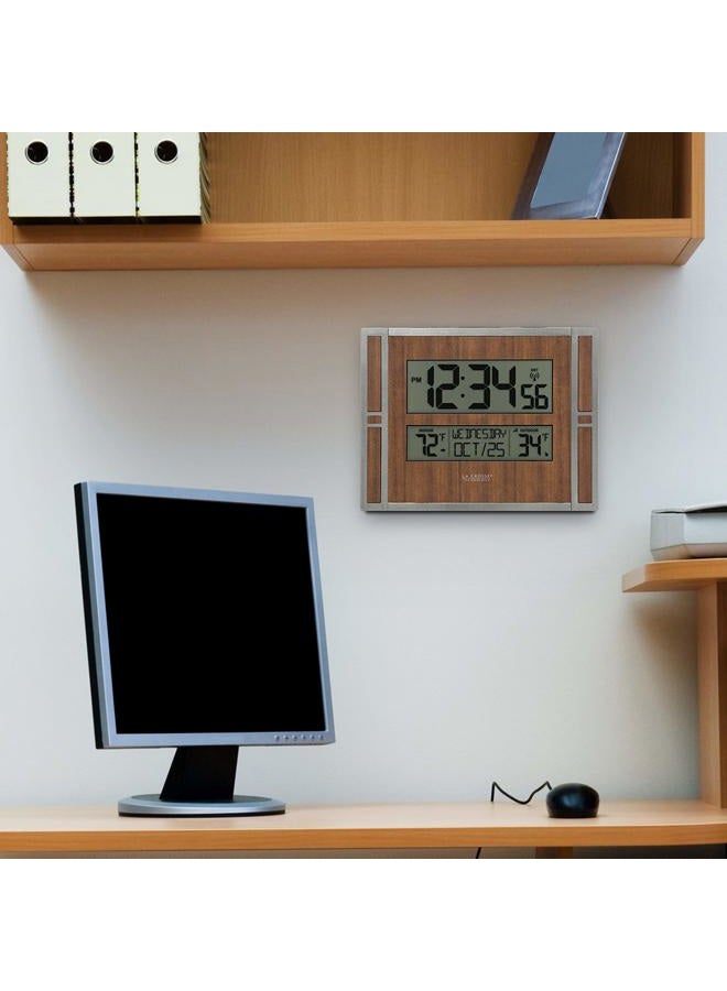La Crosse Technology BBB86088 Atomic Digital Wall Clock with Indoor & Outdoor Temperature - Image 5