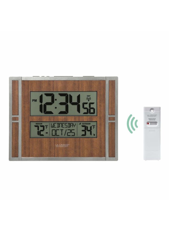 La Crosse Technology BBB86088 Atomic Digital Wall Clock with Indoor & Outdoor Temperature - Image 4