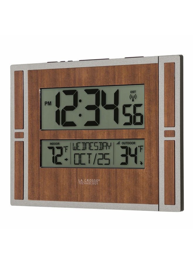 La Crosse Technology BBB86088 Atomic Digital Wall Clock with Indoor & Outdoor Temperature - Image 2