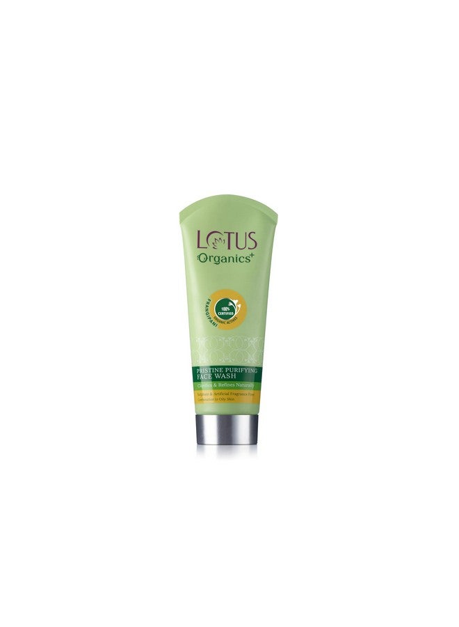 Lotus Organics+ Pristine Purifying Face Wash, Clarifies & Refines Excess Oil Naturally, 100 Ml  - Image 1