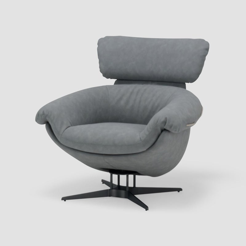 AL HUZAIFA FURNITURE Marciano Swivel Chair, Upholstered In Microfiber Leather - Image 1