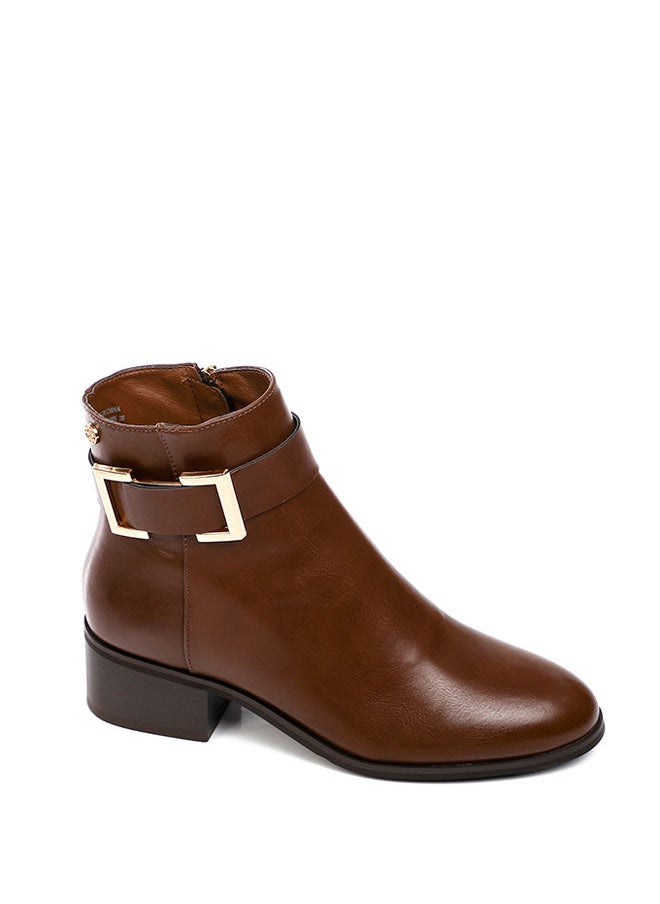 DejaVu - Classy Ankle Boots With A Decorative Rectangular Buckle - Image 1