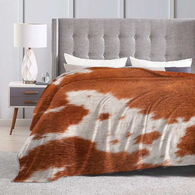 Cowhide Animal Skin Print 3 Flannel 50"X40" Blanket - Soft and Light All Season Comfort Blanket - Travel, Home Décor - Image 4