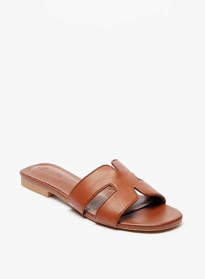 سيليست Women Textured Open Toe Slip On Sandals