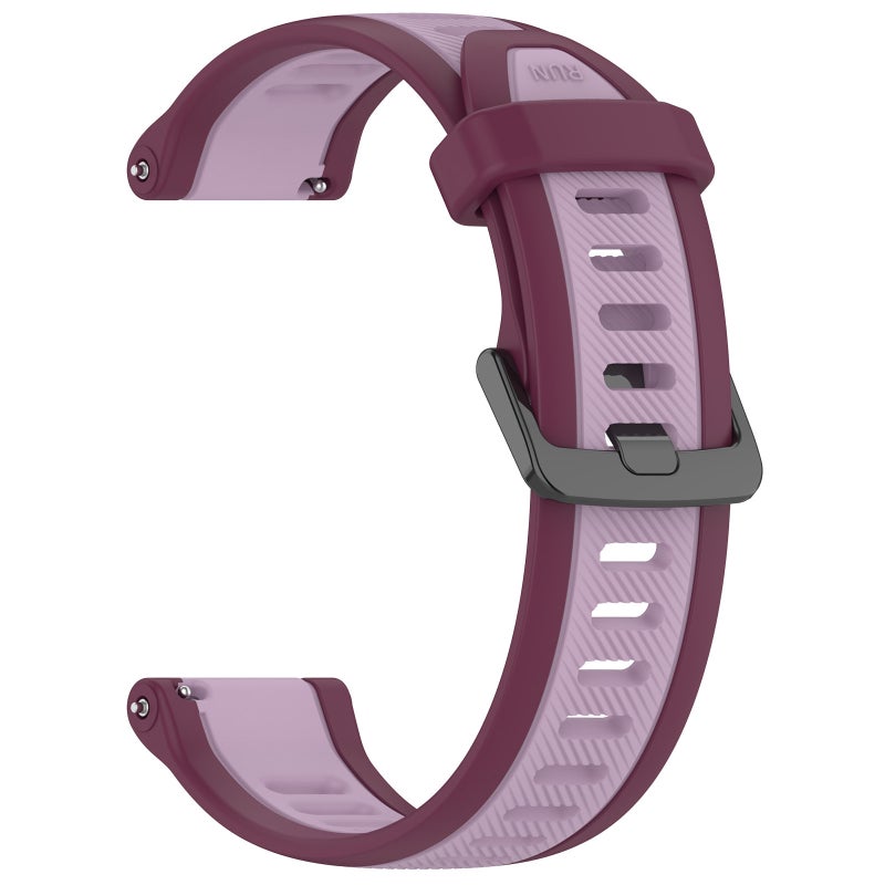 S-TOP For Garmin Approach S40 20mm Two Color Textured Silicone Watch Band(Purple) - Image 2