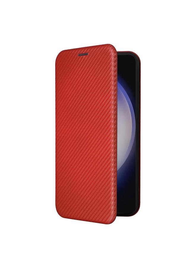 اس-توب جراب لهاتف Samsung Galaxy S24 5G مصنوع من ألياف الكربون وجلد قابل للطي - Image 2