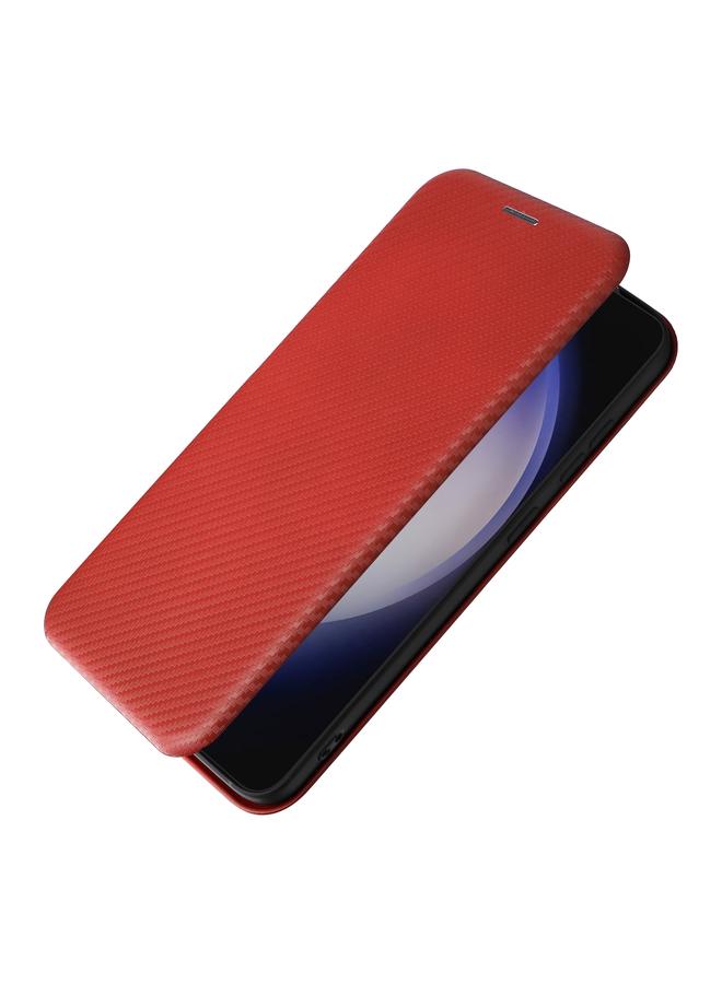 اس-توب جراب لهاتف Samsung Galaxy S24 5G مصنوع من ألياف الكربون وجلد قابل للطي - Image 5