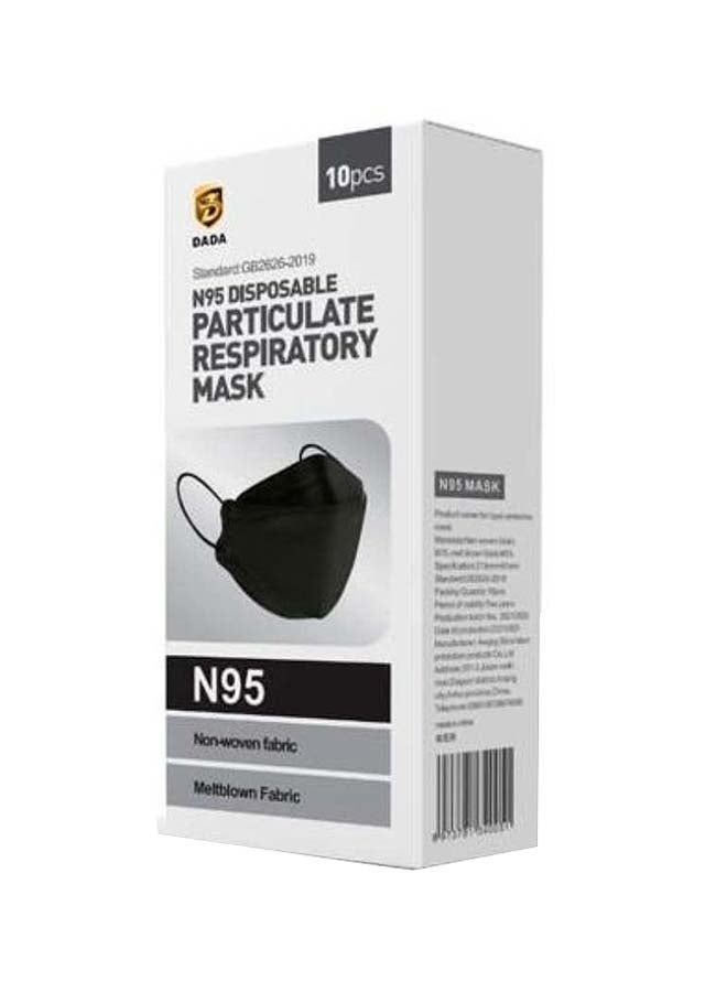 DADA N95 Disposable Particulate Respiratory Face Mask, Black, 10 Count - Image 1