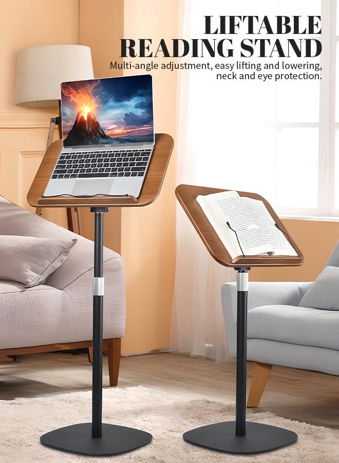 Adjustable Oak Wood Book Stand, 50–130cm Height & 180° Tilt, Ergonomic Reading Holder for Quran, Tablets & Books, Portable Stable Floor Stand for Prayer, Study & Office - Image 2