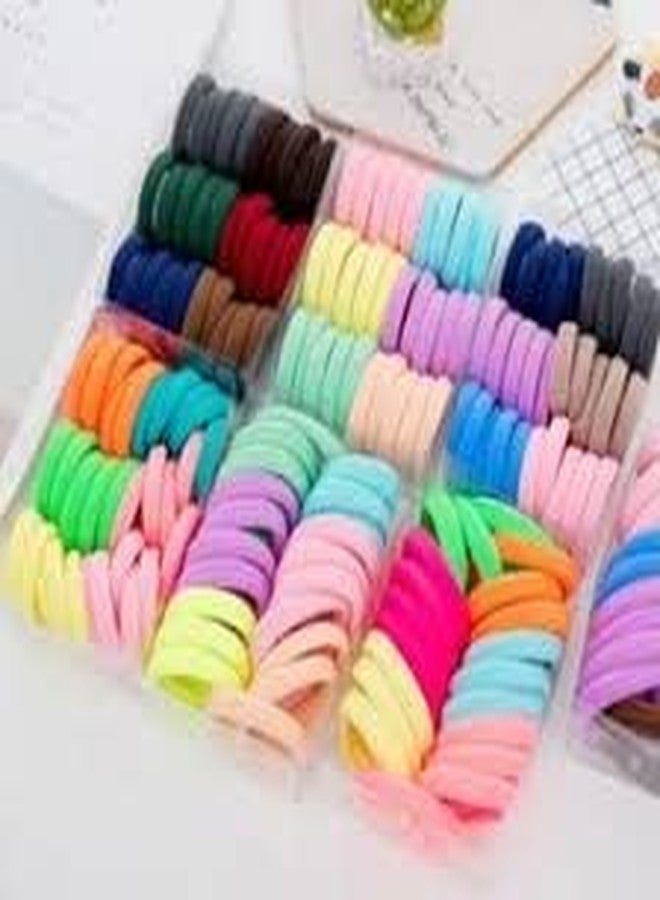 Mluffy Elastic Durable Ponytail Holders Hair Ties Plain Solid Color No Crease Elastic Fabric Large Cotton Rubber Band for Women's (Dark Color) (Pack Of 30) - Image 4