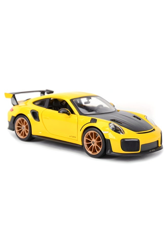 سيارة بورش 911 GT2 RS معدنية مقياس 1:24، مجسم رياضي من سبائك الزنك مع أبواب قابلة للفتح وتصميم داخلي مفصل لهواة الجمع - Image 1