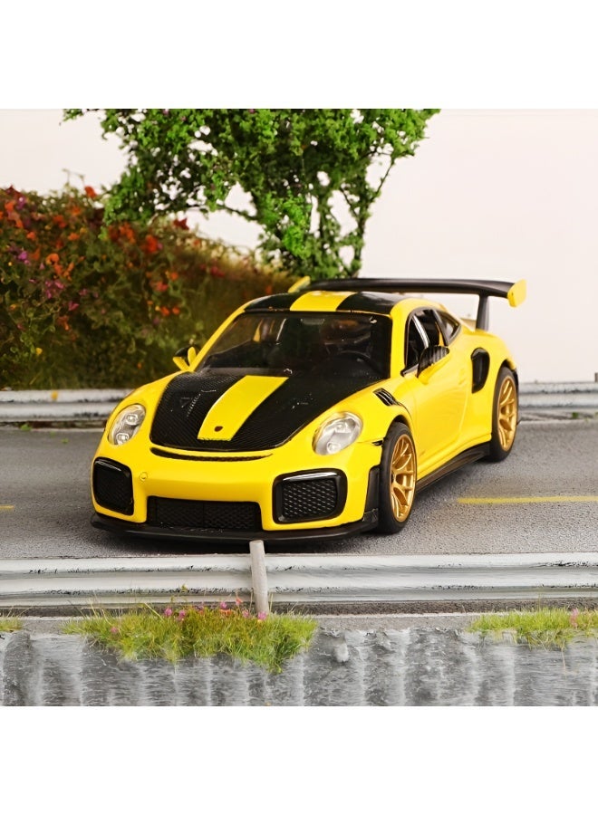 سيارة بورش 911 GT2 RS معدنية مقياس 1:24، مجسم رياضي من سبائك الزنك مع أبواب قابلة للفتح وتصميم داخلي مفصل لهواة الجمع - Image 5