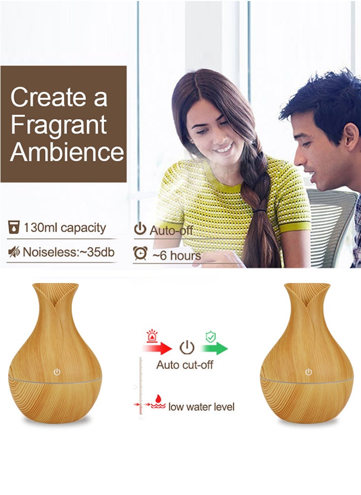 Perfii 130ML Ultrasonic Aromatherapy Air Humidifier with 7 Colour Changing LED Lights for Home, Bedroom and Office  - Image 4