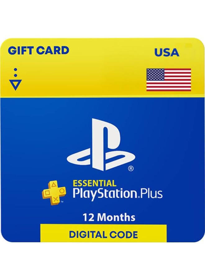 PlayStation Plus Essential 12 Months Membership Digital Code Gift Card -USA