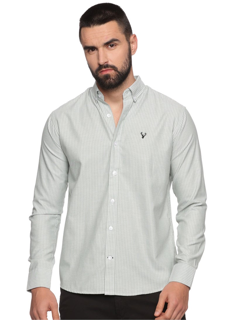 U.S. ELK Men's Button Down Shirt | Casual Slim Fit Shirt | Long Sleeve Oxford Shirts For Men | Smart Fit Cuff - Mix Color4 - Image 1