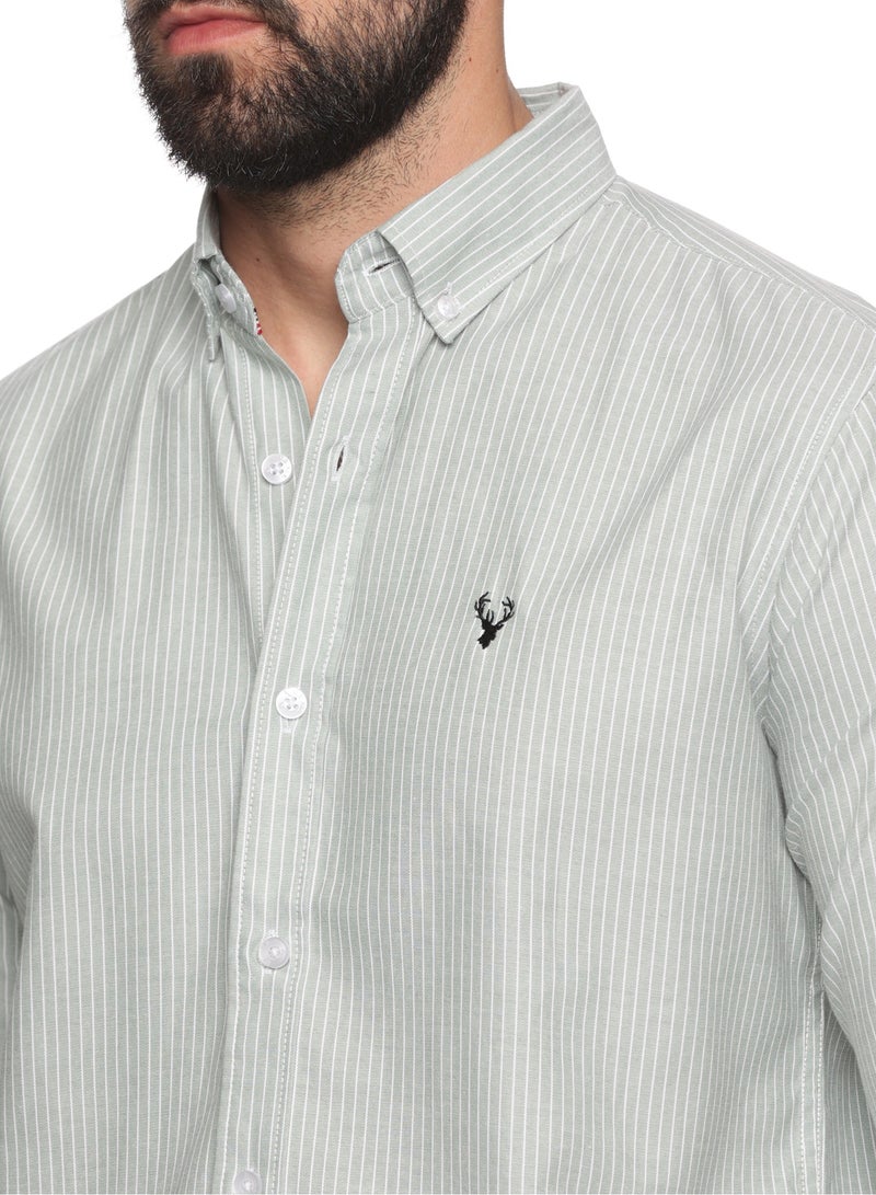 U.S. ELK Men's Button Down Shirt | Casual Slim Fit Shirt | Long Sleeve Oxford Shirts For Men | Smart Fit Cuff - Mix Color4 - Image 5