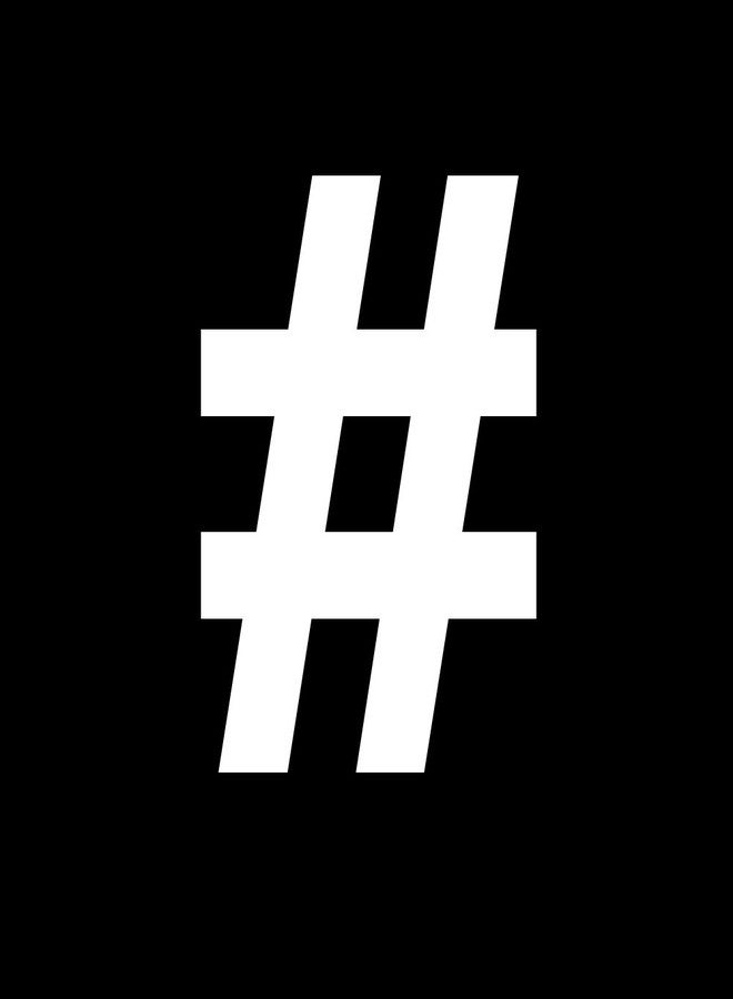 Pound Sign Hashtag Symbol Keyboard Character 6" Vinyl Sticker Car Decal (6" White)