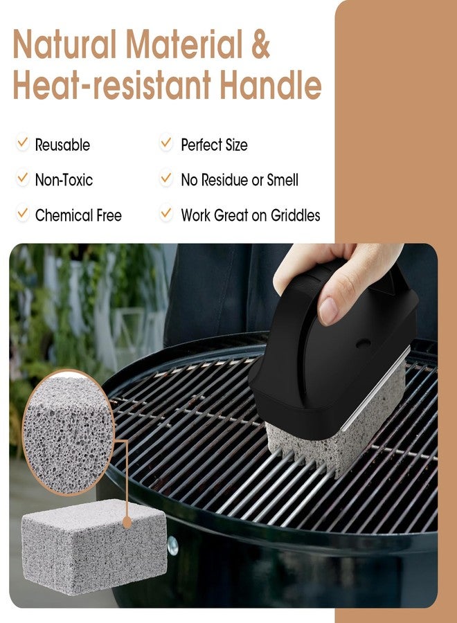 AWEASROY Heavy Duty Grill Cleaner, Grill Cleaning Bricks with Handle, Pumice Griddle Cleaning Stone Removing Stains for BBQ, Swimming Pool, Sink(4 Pack) - Image 2