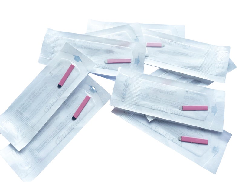 QMYBROW Brow Microblading Blades Fine Microblades 20Pack (Pink, 18U-0.15mm) - Image 4