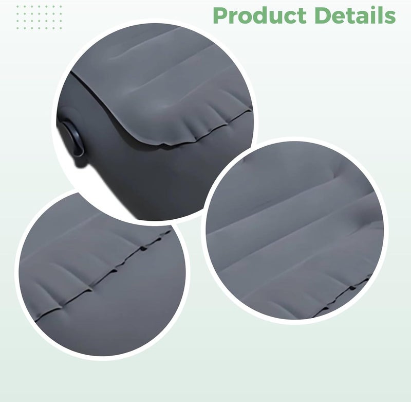 9.8 in Gray Inflatable Knee Pillow for Side Sleepers, Plush Velvet, Heart Shape for Back and Knee Support - Image 5