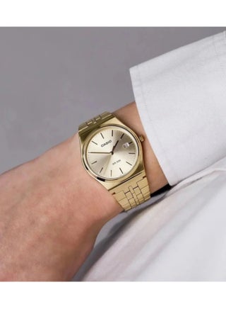 Men Retro Analogue Quartz Watch with Stainless Steel Strap MTP-B145G-9AVEF - view 3