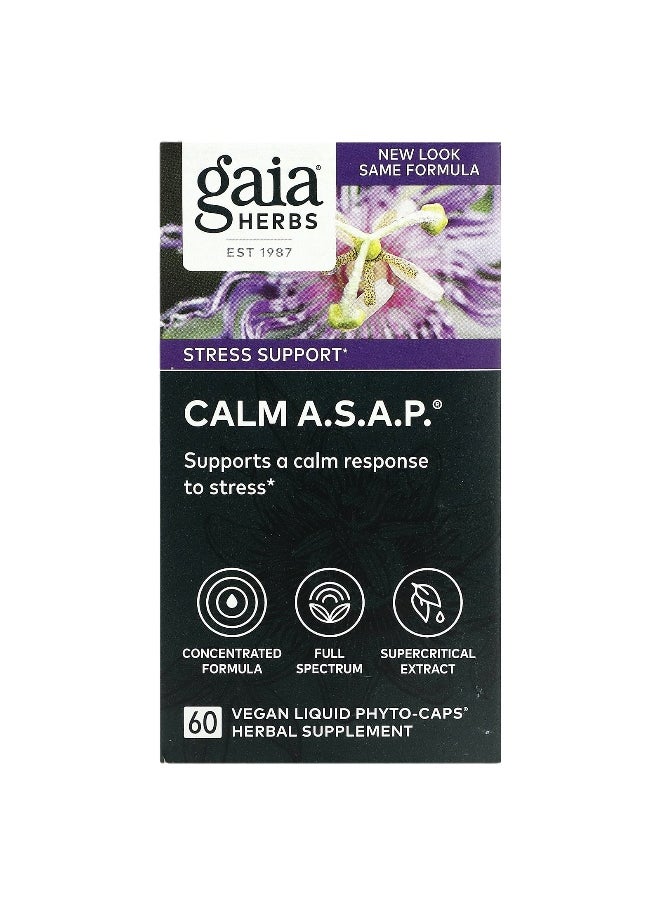 Gaia Herbs - Gaia Herbs, Calm A.S.A.P., 60 Vegan Liquid Phyto-Caps - Image 1