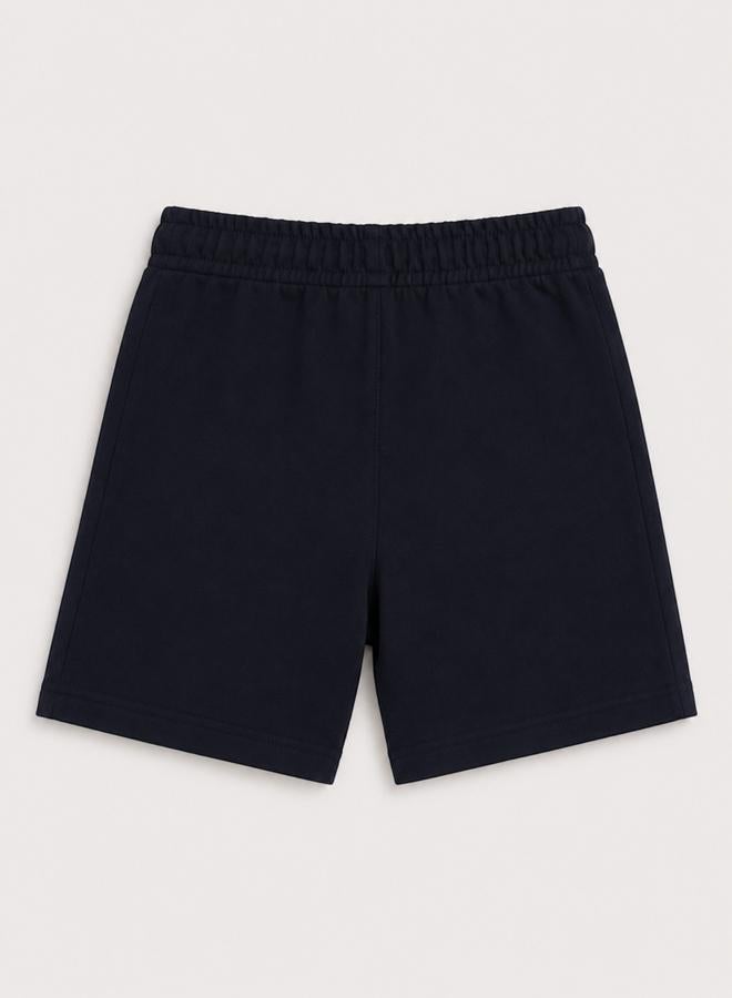victor and jane Kids Black Cotton Knitted Drawstring Shorts - Image 3