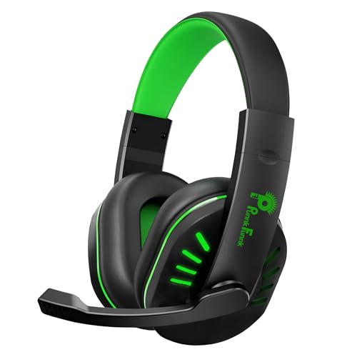 PunnkFunnk VenomHunt Gaming Headset Multi-Platform Compatible with PS4, Xbox One, PC, Nintendo Switch, Mobile, 50mm Surround Sound, Noise-Canceling Mic, LED Lights(Green) - Image 1