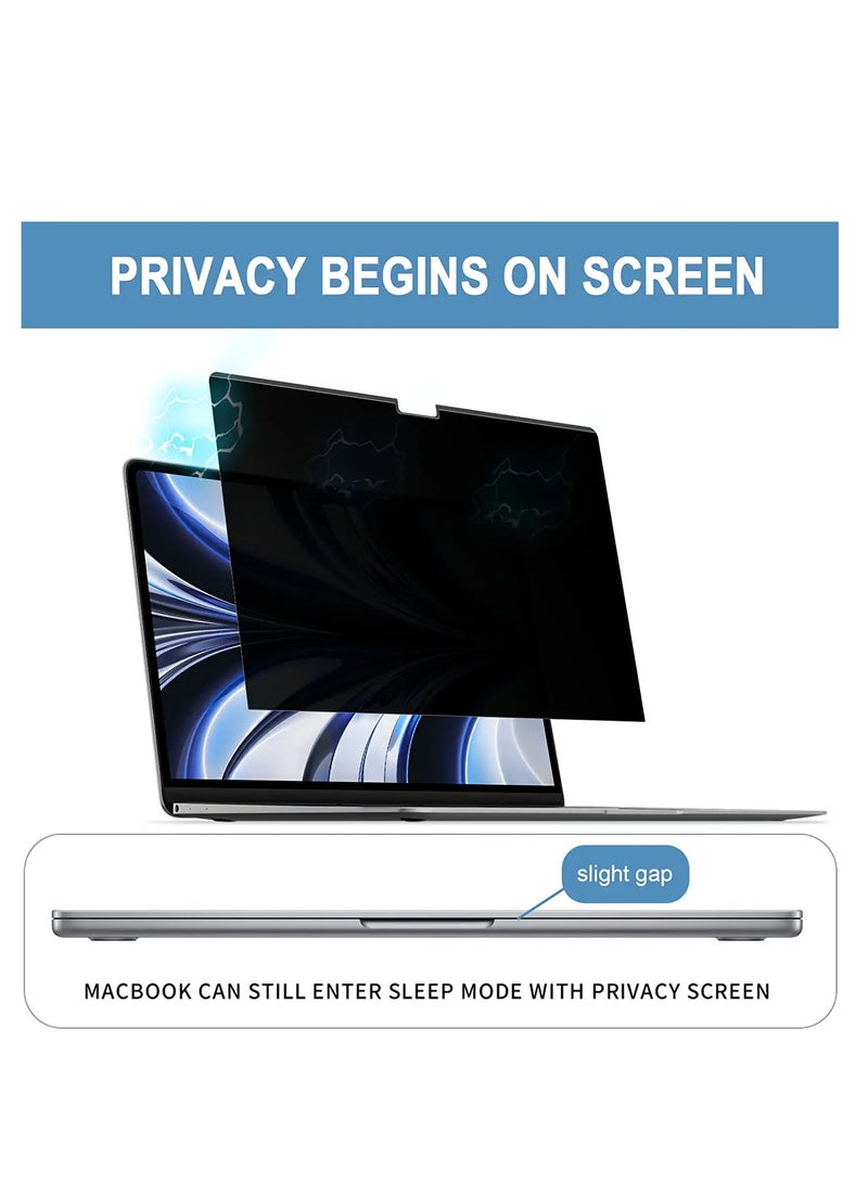 Privacy Screen for MacBook Air 13.6 Inch 2022 (M2, A2681) and 2024(M3,A3113) and 2025(M4 ,A3240) , Magnetic Removable Anti Glare Blue Light Filter, Screen Protector for for Mac Air 13.6 Inch - Image 1
