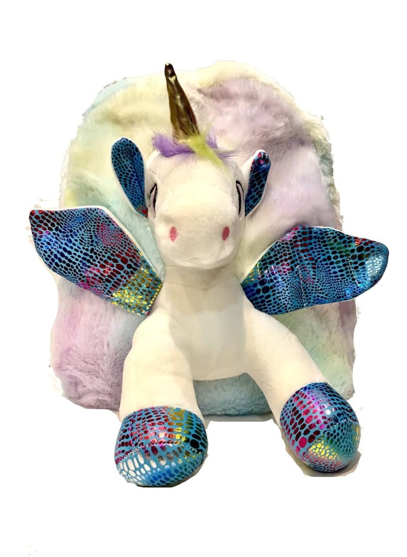 Generic - Trends Today Fashion Unicorn Bags for Girls Kids Plush Soft School Backpack - Rainbow Colour Children Beach Picnic Lightweight Big Favor (Sky Colour) - Image 1