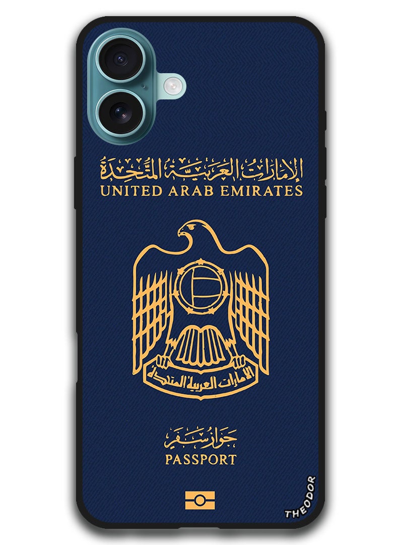 Theodor Protective Case Anti Scratch Shock Proof Bumper Cover For iPhone 16 Plus (6.7)-inch UAE Passport 2 - Image 1
