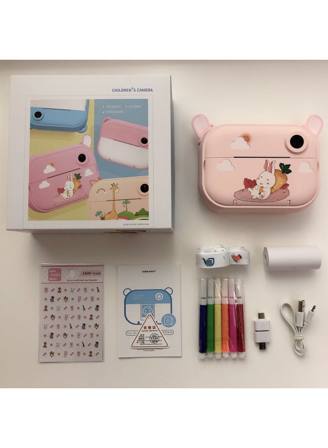 Generic Children Polaroid Print Digital Camera Mini SLR Dual Lens Sports Photography Camera Toy-Color:Printer (Bunny) Ordinary  - Image 1