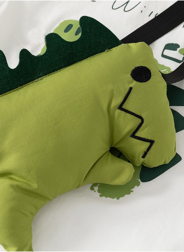 Al Aoyama green Toddler Boy Shorts Set kids Summer Short Sleeve Sets Suit with Dinosaur bag  - Image 4