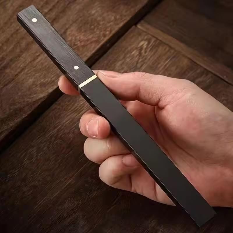 Machado Japanese Style Mini Pocket Katana Kitchen Knife with Sheath - Ebony Handle - Perfect for Fruit, Vegetable Slicing, Chopping, Gifting for Outdoor Camping & Restaurant,Stainless Steel - Image 4