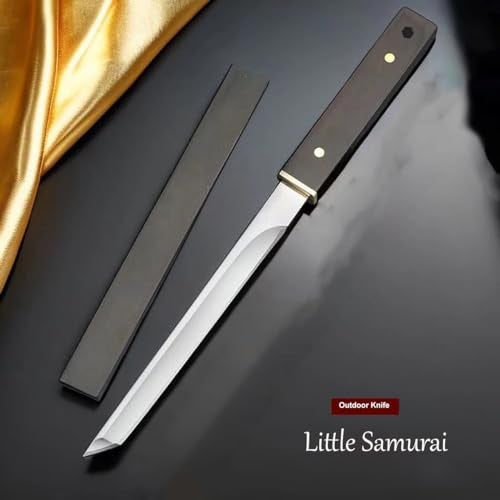 Machado Japanese Style Mini Pocket Katana Kitchen Knife with Sheath - Ebony Handle - Perfect for Fruit, Vegetable Slicing, Chopping, Gifting for Outdoor Camping & Restaurant,Stainless Steel - Image 5