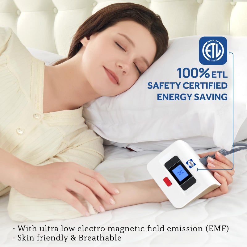 Sealy Heated Mattress Pad Twin Size, Luxury Quilted Electric Bed Warmer with 10 Heat Settings & Auto Off 1-12 Hours | Fit Up to 15" Deep Pocket | ETL Certified | Machine Washable - Image 3