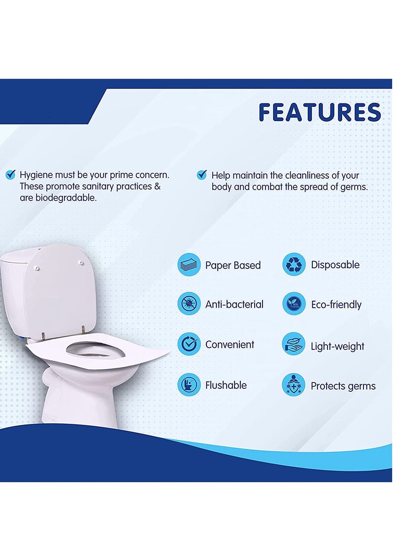 SYOSI Disposable Paper Toilet Seat Covers Toilet Seat Paper Pads Non-Slip Clean Toilet Covers Travel Disposable Toilet Mat for Kids Pregnant Hospital Public Toilet Pack of 60 - Image 5
