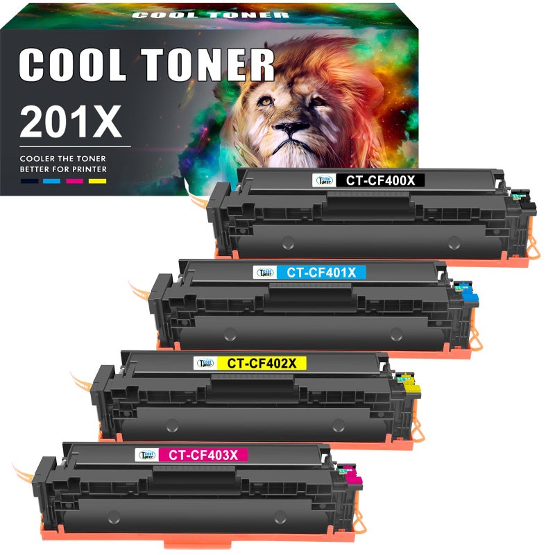 Cool Toner Compatible Toner Cartridge Replacement for HP 201X 201A CF400X CF400A Toner Cartridge for HP Color LaserJet Pro MFP M277dw M252dw M277n M252n M274n M277c6 M277 M252 CF401X CF402X CF403X - Image 1
