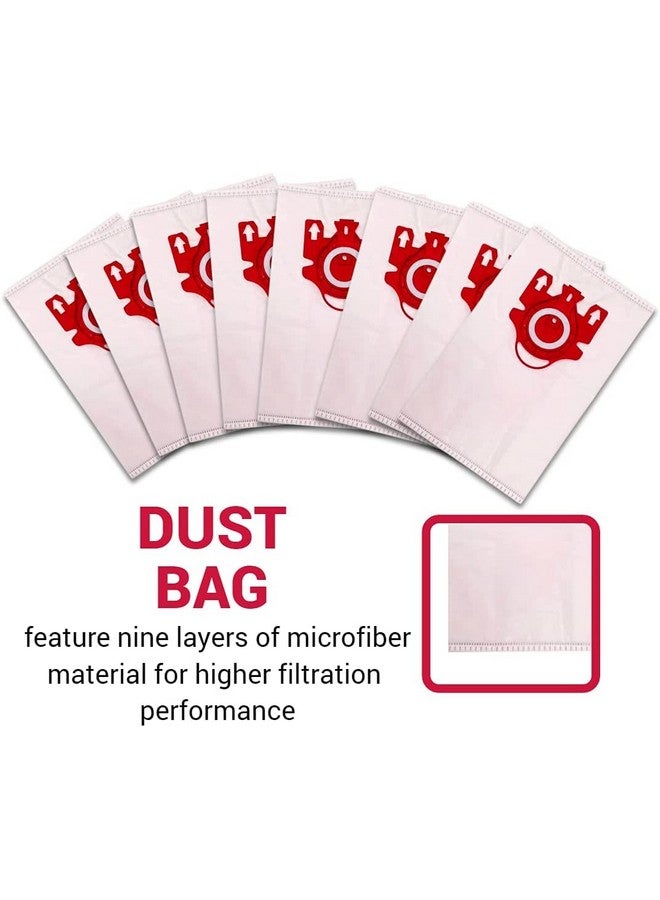 INKjetsclub Compatible Replacement for Miele FJM Vacuum Bag Type FJM, 8 Packs AirClean 3D Efficiency Dust Bag, Miele Compact C1 C2 S Series Vacuum Bags (8 Bags & 2 Filters)  - Image 3