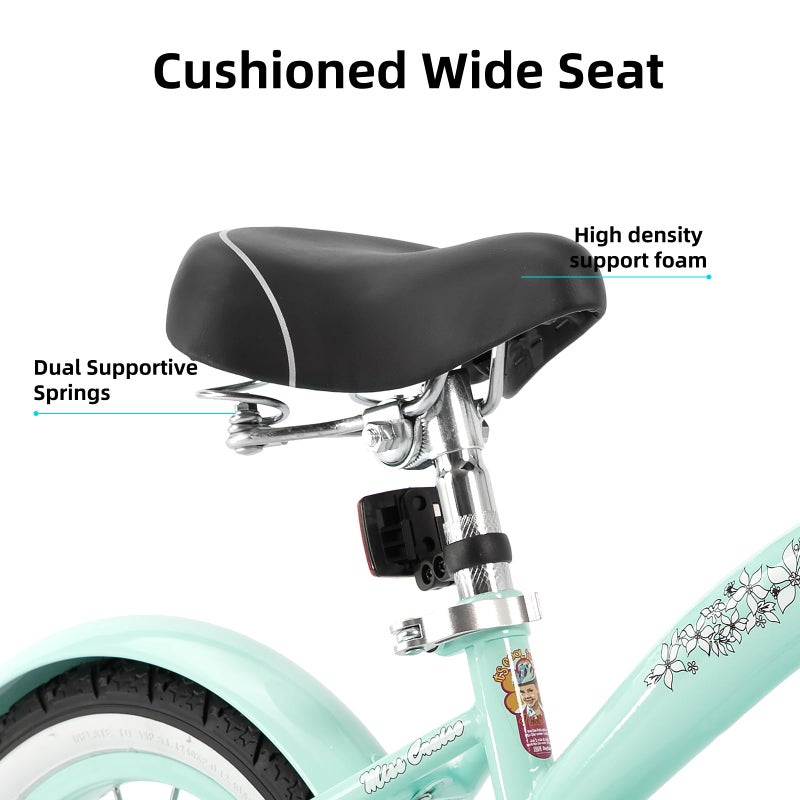 JOYSTAR 14 Inch Kids Bike with Training Wheels for Ages 3-5 Years Old Girls Toddler Bike Beach Cruiser Kids Bicycle Green - Image 4