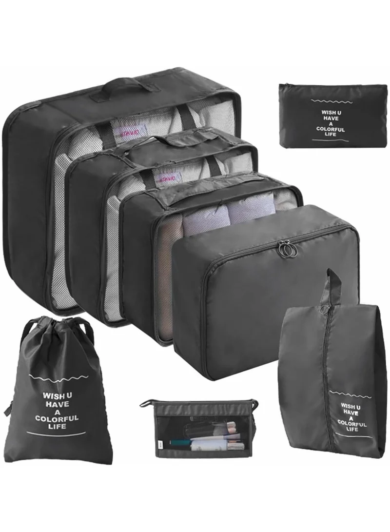 QUESERA Travel Organizer, 8 Pcs Packing Cubes Luggage Organizer, Storage Bags Organizer Set, Waterproof, Space Saving, Travel Essentials Organizer, Pink