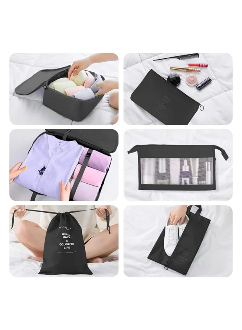 Quesera  Travel Organizer, 8 Pcs Packing Cubes Luggage Organizer, Storage Bags Organizer Set, Waterproof, Space Saving, Travel Essentials Organizer, Pink  | Best Price UAE