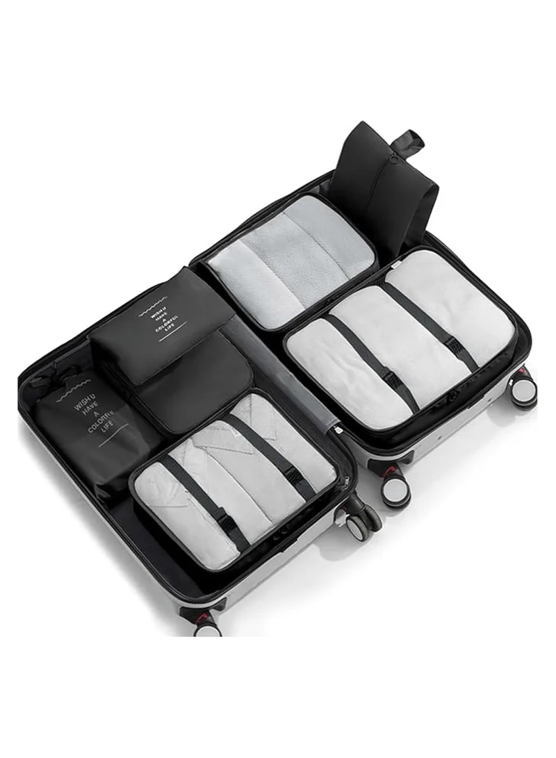 Quesera  Travel Organizer, 8 Pcs Packing Cubes Luggage Organizer, Storage Bags Organizer Set, Waterproof, Space Saving, Travel Essentials Organizer, Pink  | Best Price UAE
